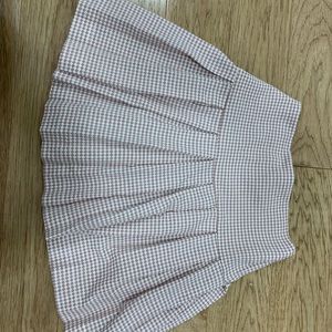 Brand new girls zara pleated mini skirt with tags white and pink size 10
